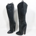 Knee High Boots For Women Block High Heel Pointed Toes Slip Round Top Chunky Heeled Custom Wide Legs