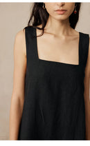 Linen Dresses For Women Vintage Sleeveless Back Bandage Summer Dress Birthday Party Mini Dress Beach Sundress
