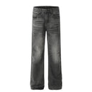 Retro Distressed Jeans Men Autumn Winter Loose Straight Denim Pants Men Trousers