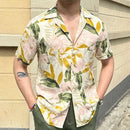 Floral Shirt Summer Beach Shirt Hip Hop Casual  Holiday Tops Men Hawaiian Shirt