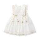 Baby Girl White Dress Babies Flying Sleeve Vest Dresses Toddler Summer Casual Clothes Ruffle 1-3 Years Frocks