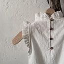 Summer Baby Bodysuit Ruffle Girls One Piece Linen Newborn Clothes