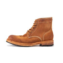 Handmade Mens Retro Real Suede Leather Mid Heel Shoes Work Lace Up Thick Platform Wear Resistant Boots