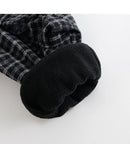 Boys Black and White Check Single Tweed Drawstring Trousers Pants Trousers for Winter