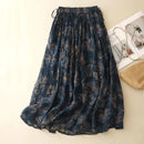 Summer Literary Ladies Skirts Floral Age-reduced Large Swing Bohemian Holiday Beach Skirts for Women