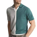 Spring Summer Turn-down Collar Short Sleeve Men's Knitted Polo Shirt