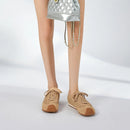 Women Sneakers Shoes Woven Non-slip Genuine Leather Sneakers For Women Breathable Casual Shoes Female