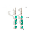 Elegant Natural Green agate sterling Silver earrings Women's and girls birthday fine jewelry