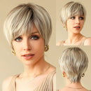 Frontal Hair Wigs Short Straight Cut Wig Ombre Blonde Bob Wigs for Women Human Hair