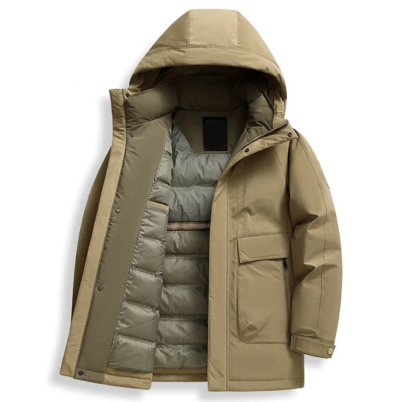 Down Jacket Men Winter Casual Lightweight Warm White Duck Down Parka Short Puffer Coat