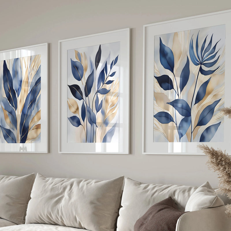 Retro Botanical Abstract Modern Leaves Art Poster Canvas Painting Wall Prints Picture for Living Room Home Decor