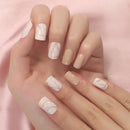 24pcs Short Full Cover Glitter Press On Nail Tips Nails Charm Fingernails For Daily Wear Wedding Shopping Working With Tabs