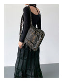 Bag for Women Vintage Shoulder Bag Crossbody Bag Soft Large Capacity Motorcycle Bag Leather Purse