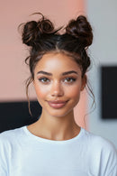 Bun Hair Piece Tousled with Tendrils Hair Bun Extensions Wavy Curly Hair for Women