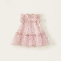 Toddler Girls Summer Sleeveless Tulle Dress Floral Sequin Mesh Ruffle Tiered Sundress Birthday Princess Outfit