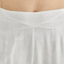 Pearl White Double Layer Natural Waist Lightweight Breathable Silk Straight Leg Pants