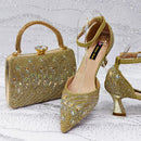 Elegant Design Pointy Heels with Rhinestone-Embellished Laurel Shape - Comfortable & Durable for Every Occasion