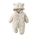 Toddler Cute Rompers Outerwear Snowsuits Winter Warm Fleece Newborn Baby Hooded Jumpsuit