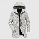 Men Down Jacket Duck Coat Hooded Parkas Male Long Trench Clothing Winter Thicken Outerwear Solid Windbreaker