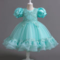 Pearl Mesh Fluffy Dress Christmas Halloween School Party Performance Dress for 3-10 Years