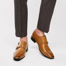 Luxury Men Dress Shoes Pointed Toe Buckle Monk Strap Shoes for Men