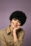 Black Short Curly Pixie Cut Wig  Short Human Hair Wig