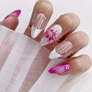 Handmade Manicure Medium Almond Fake Nails Flower Summer Hot  Limited Press On Nails
