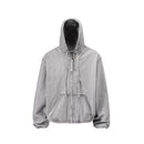 Hooded Denim Jacket Streetwear Lapel Windbreaker Autumn Jeans Coat Oversized
