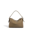 Tote Small Leather Women Handbag Double Zipper Open Female Shoulder Crossbody Bag Gray