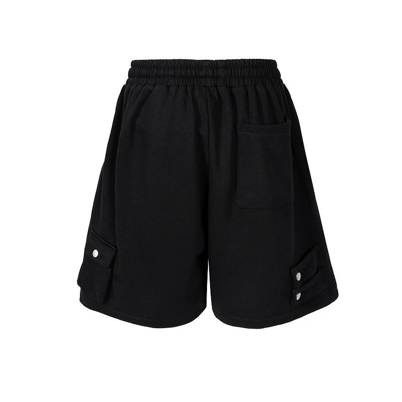 Summer Men's Multi Pockets Zipper Shorts Baggy Safari Style Drawstring Elastic Waist Pioneer Pants