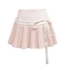 Women's Patchwork Lace Skirt Vintage Mini Skirt Elegant Skirts Clothes Summer