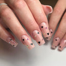 Leaves Nail Art Jade White Square Fake Nails Detachable Finished False Nails Press on Nails