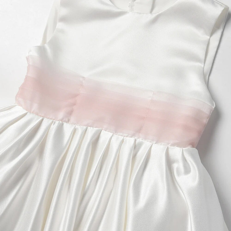 Girl Party Dress Kids Bow Flower Princess Clothes Elegant Evening Party Brithday White Dresses