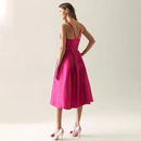 Bridesmaid Dress Taffeta Straps Sleeveless With Bows Pleats Wedding Party Dresses