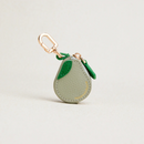 Mini fruit Coin Purse genuine leather Charm with Keychain Sweet peach mini pouch for airtag women girl gift