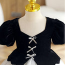 Girls Velvet Spanish Princess Dress for Baby Elegant Wedding Dresses Kids Vintage Ball Gown Children 1st Birthday Party