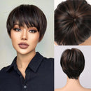 Woman with styled hair and close-up views of the hairstyle on a neutral background, Obroi