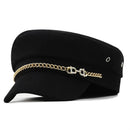 Women Girl chain Beret French Artist Warm Winter Beanie Hat Elegant Lady Winter Caps
