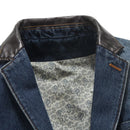 Men's Denim Blazer Outerwear Spring Autumn Casual Denim Suit Jacket Men Clothing Coat