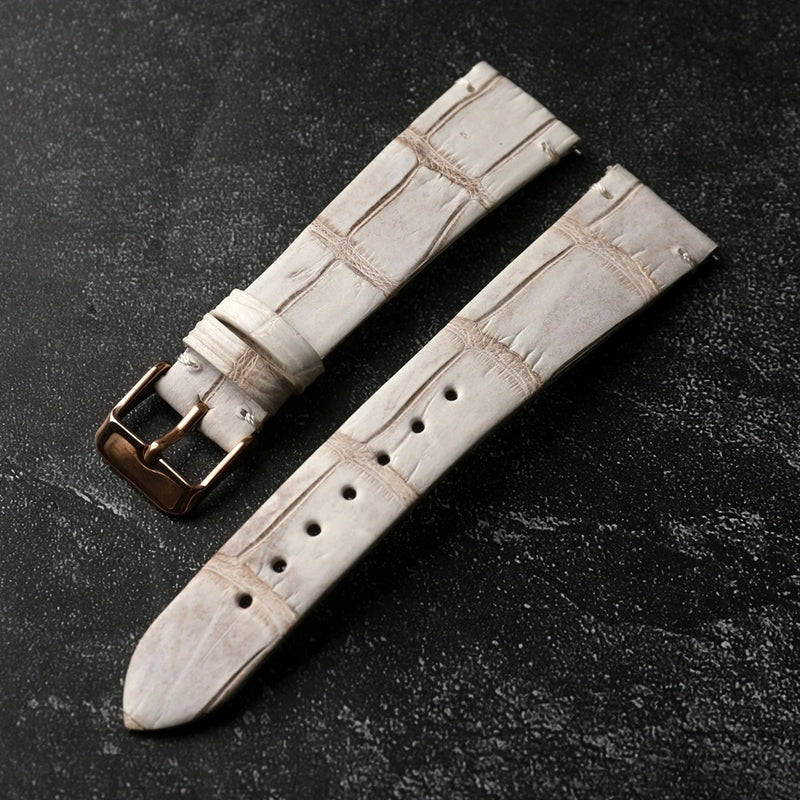 High end Himalayan white leather strap 19 20 22MM leather strap quick release