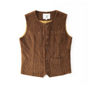 Brown corduroy vest on a white background