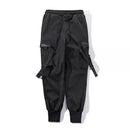 Joggers Pants Men Ribbon Multi-pocket Elastic Waist Harem Pants Streetwear Sweatpants Pencil Pants