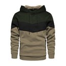 Mens Clothing Stylish Color Block Hooded Sweatshirt Jackets Coats Long Sleeve Fleece Lined Warm Pullover Tops Streetwear