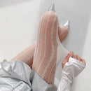 Stockings Women Geometric Striped Pantyhose Rattan Mesh Lace Gothic Cute Seamless Fishnet Legging