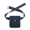 Denim waist bag with strap on a white background, Obroi