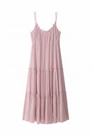 Women Tiered Dress Strap  Ruffle Trim Casual Summer Sundress Female