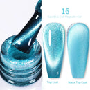 Sparkling Glass Bead Cat Magnetic Gel Nail Polish Flash Permanent Soak Off UV Gel