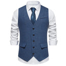 Vintage Vest for Men Tweed Elegant Business Dress Waistcoat Mens Wedding Suit Gilet