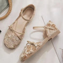 Sandals Summer hallow Mouth Fabric Soft Sole Anti-slip Wear-resistant Flat Shoes