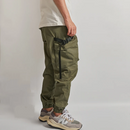 Spring Summer Retro Military Outdoor Cargo Pants Men Loose Casual Ankle-tied Trousers